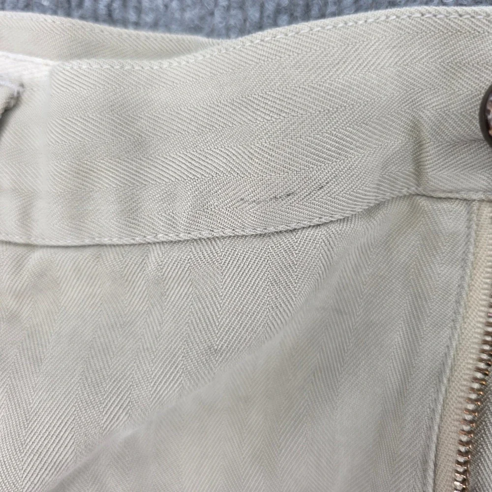 Tommy Bahama Relax Mens 40 100% Silk Herringbone Pleated Trousers Khaki Tan